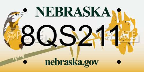 8QS211 Nebraska License Plate