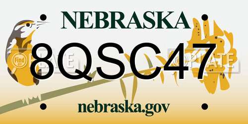 8QSC47 Nebraska License Plate