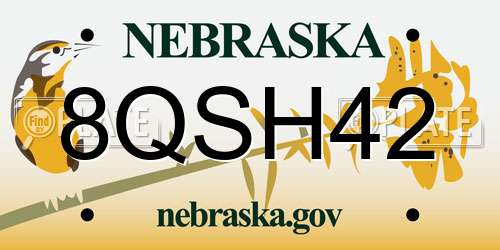 8QSH42 Nebraska License Plate