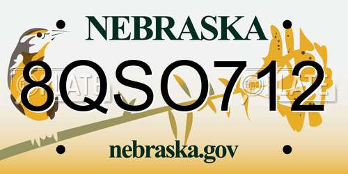 8QSO712 Nebraska License Plate