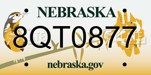 8QT0877 Nebraska License Plate
