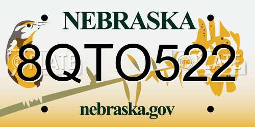 8QTO522 Nebraska License Plate