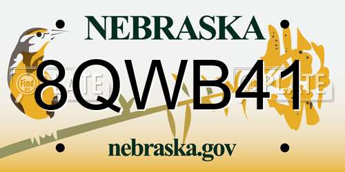 8QWB41 Nebraska License Plate