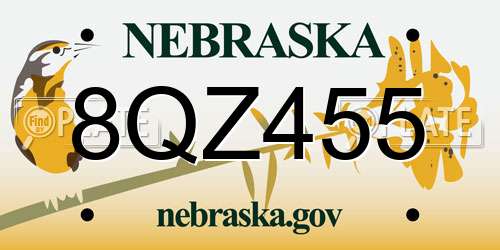 8QZ455 Nebraska License Plate