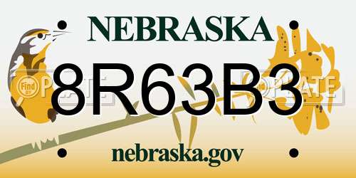 8R63B3 Nebraska License Plate