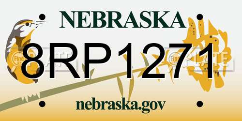 8RP1271 Nebraska License Plate