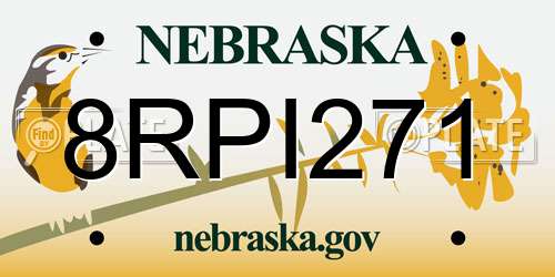 8RPI271 Nebraska License Plate