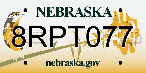 8RPT077 Nebraska License Plate