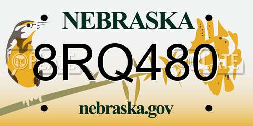 8RQ480 Nebraska License Plate