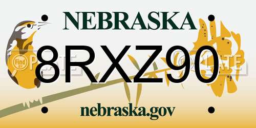 8RXZ90 Nebraska License Plate
