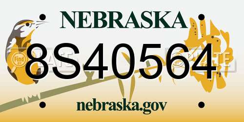 8S40564 Nebraska License Plate