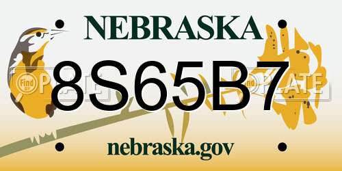 8S65B7 Nebraska License Plate