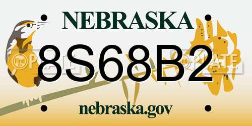 8S68B2 Nebraska License Plate