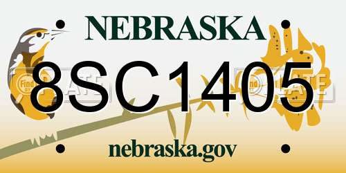 8SC1405 Nebraska License Plate
