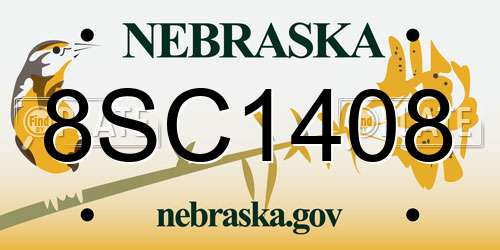 8SC1408 Nebraska License Plate