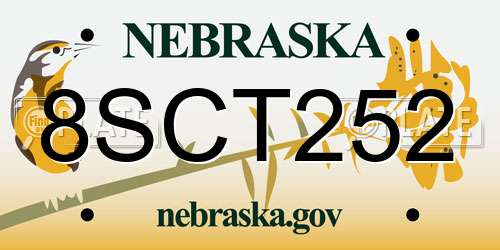 8SCT252 Nebraska License Plate