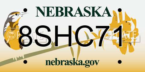 8SHC71 Nebraska License Plate