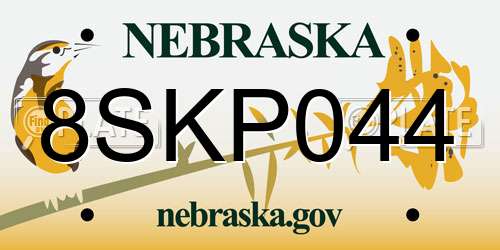8SKP044 Nebraska License Plate