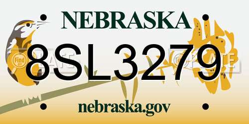 8SL3279 Nebraska License Plate