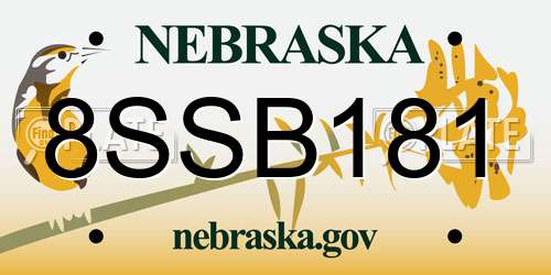 8SSB181 Nebraska License Plate