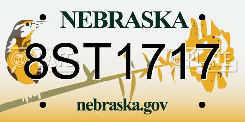 8ST1717 Nebraska License Plate