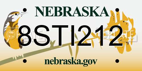 8STI212 Nebraska License Plate