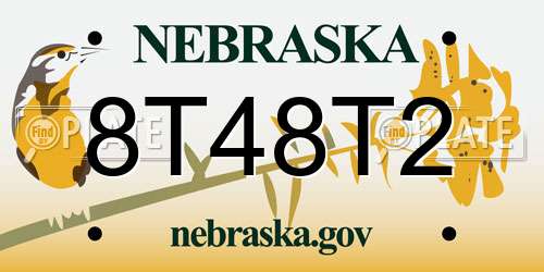 8T48T2 Nebraska License Plate