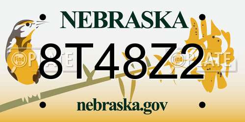 8T48Z2 Nebraska License Plate