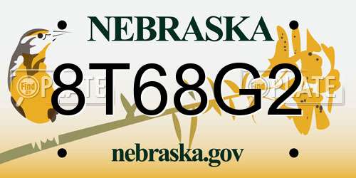 8T68G2 Nebraska License Plate
