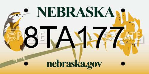 8TA177 Nebraska License Plate