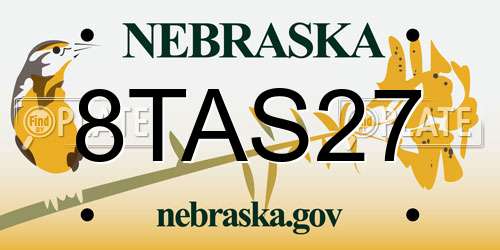 8TAS27 Nebraska License Plate