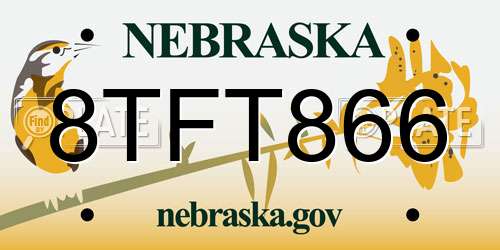 8TFT866 Nebraska License Plate