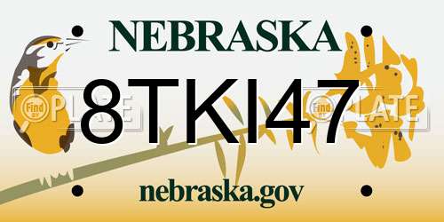 8TKI47 Nebraska License Plate
