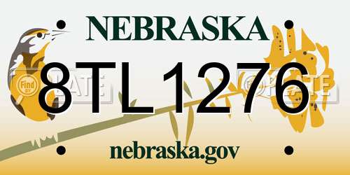 8TL1276 Nebraska License Plate