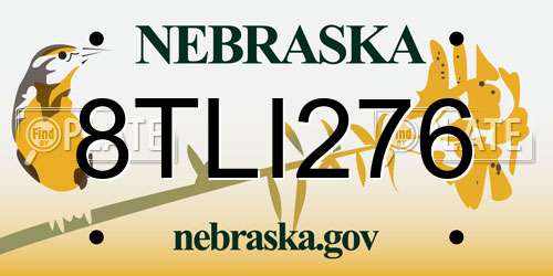8TLI276 Nebraska License Plate