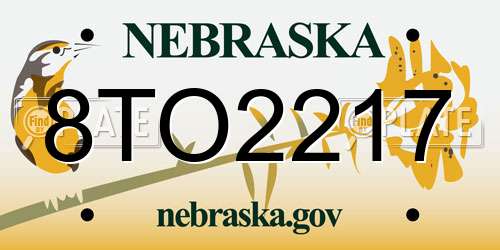 8TO2217 Nebraska License Plate