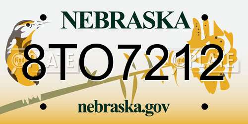 8TO7212 Nebraska License Plate