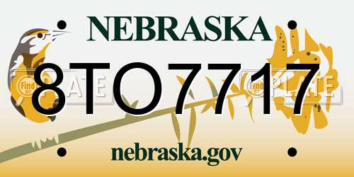 8TO7717 Nebraska License Plate