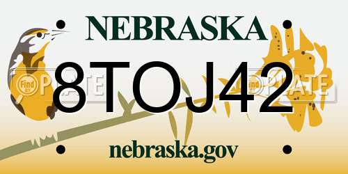 8TOJ42 Nebraska License Plate
