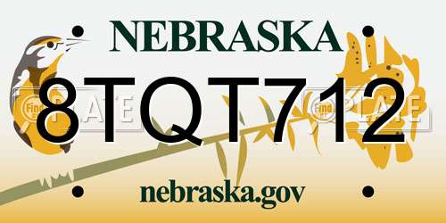 8TQT712 Nebraska License Plate
