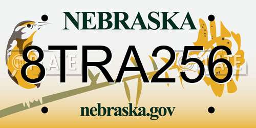 8TRA256 Nebraska License Plate