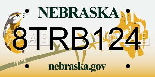 8TRB124 Nebraska License Plate