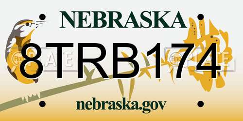 8TRB174 Nebraska License Plate