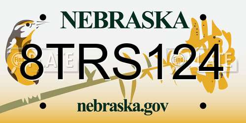 8TRS124 Nebraska License Plate