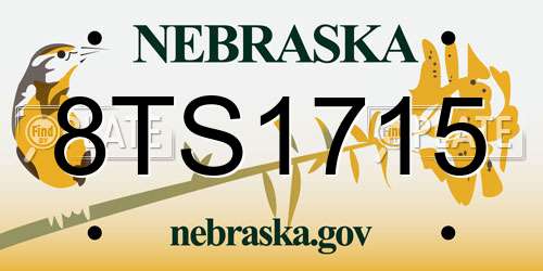 8TS1715 Nebraska License Plate