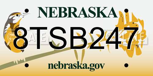 8TSB247 Nebraska License Plate