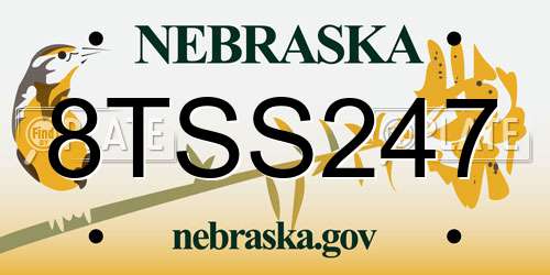 8TSS247 Nebraska License Plate