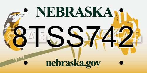 8TSS742 Nebraska License Plate