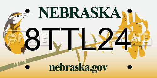 8TTL24 Nebraska License Plate