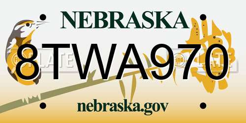 8TWA970 Nebraska License Plate